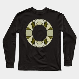 Letter O Monogram Initial Olive Green Pearl White Aesthetic Abstract Pattern Painting On Canvas Long Sleeve T-Shirt